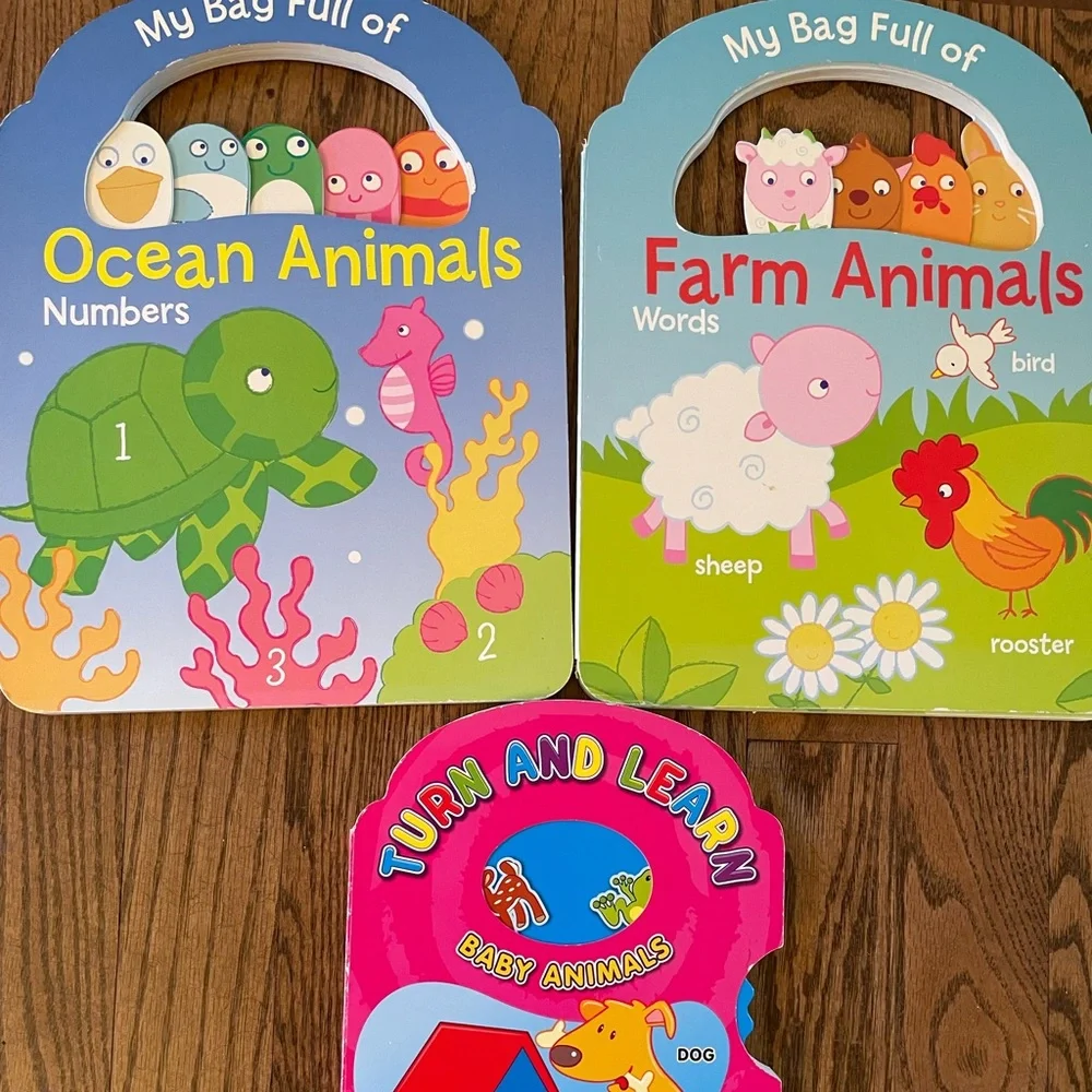 Kids Learning Toys Interactive Baby Toddler Board Books Bundle of 3